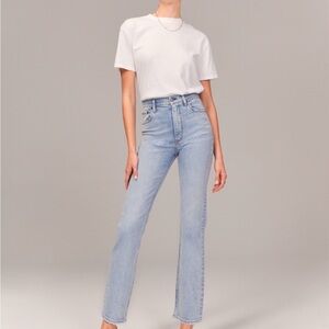 Abercrombie & Fitch The Ankle Straight Ultra High Rise Distressed